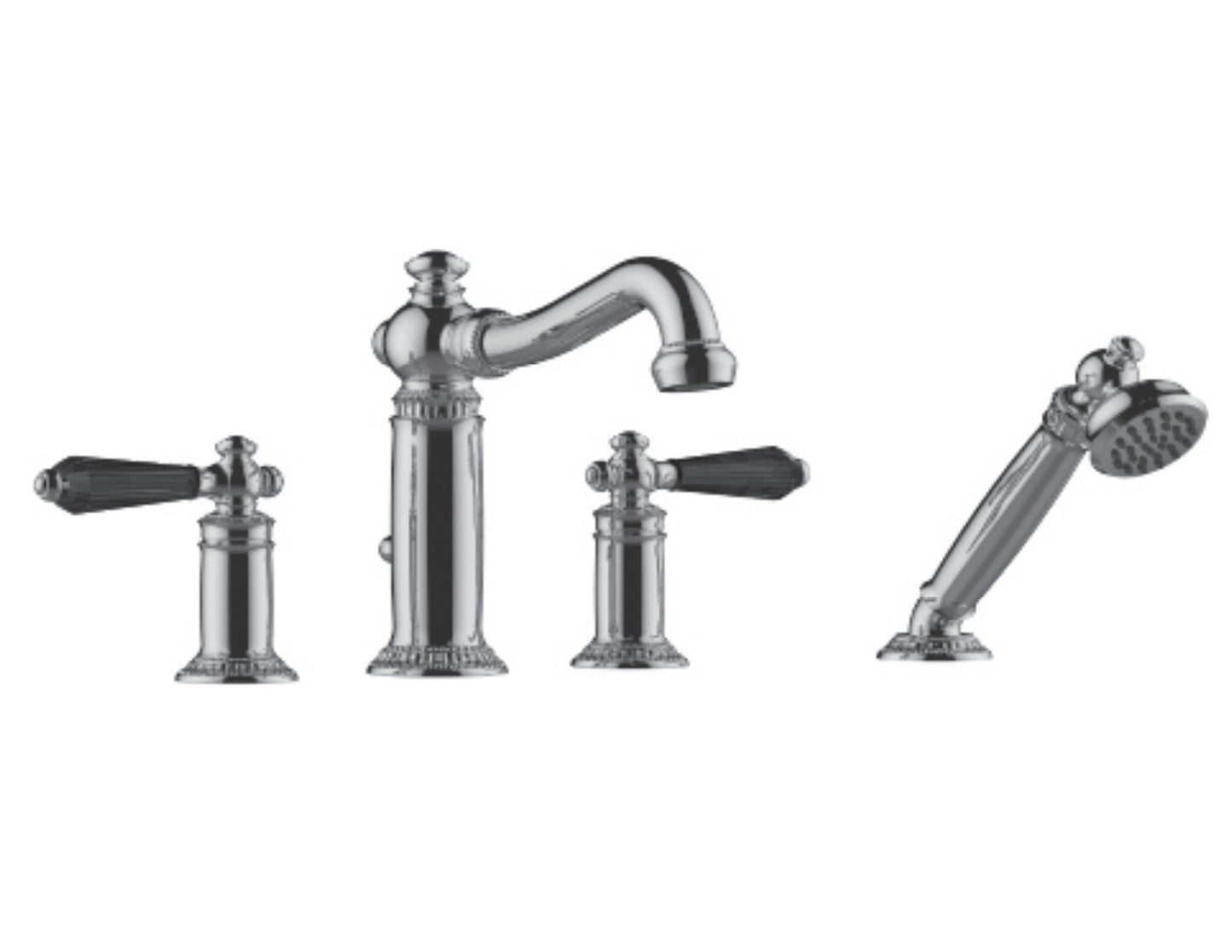 Vissoni V1355BC-TM Roman Tub Filler w/Single Function Hand Shower - Uses P0360 valve - Parent