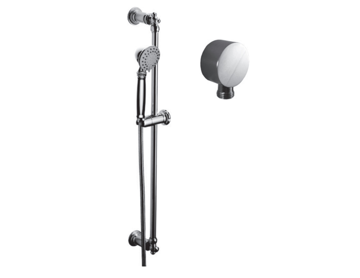 Vissoni V708493 Multifunction Hand Shower Set w/Slide Bar, Supply Elbow, and Hose - Parent