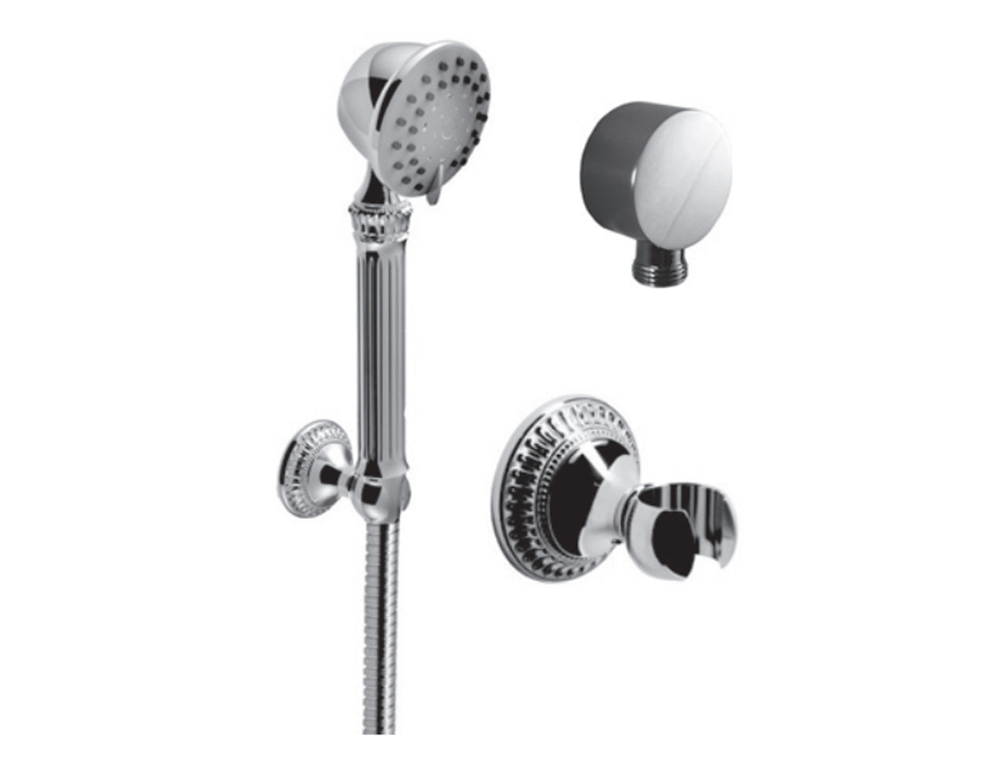 Vissoni V768397 Multifunction Hand Shower Set w/Bracket, Supply Elbow, and Hose - Parent