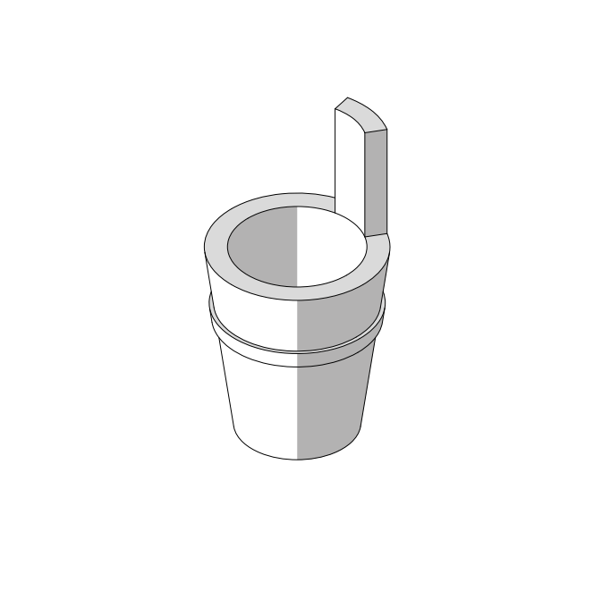 Effe VAAC000019 Wooden bucket heat-treated aspen wood plastic internal liner