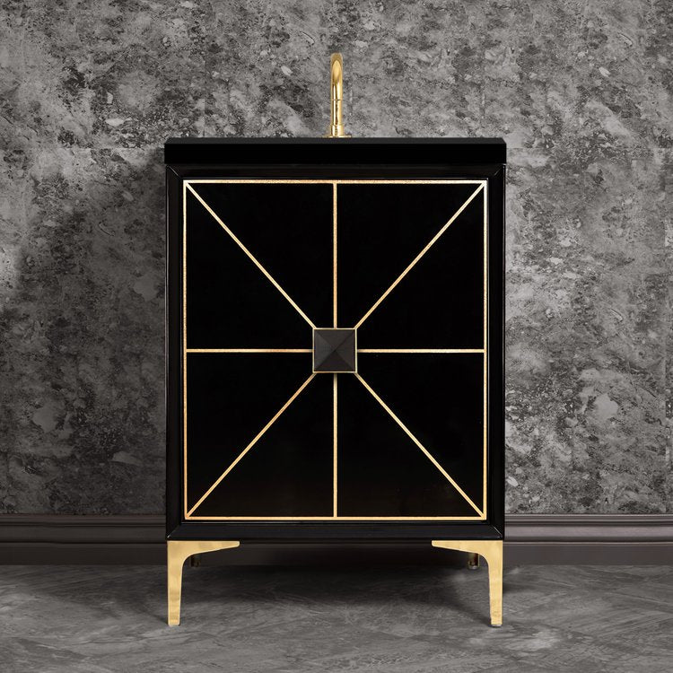 Linkasink VAN24B-014 Divergence With Artisan Glass Hardware 24 Wide Vanity, 24 X 22 X 33.5 (Without Vanity Top) - Parent