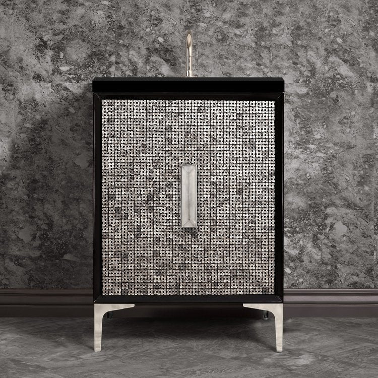 Linkasink VAN24B-016PN Mother Of Pearl With 8 Artisan Glass Prism Hardware 24 Wide Vanity, 24 X 22 X 33.5 (Without Vanity Top) - Parent