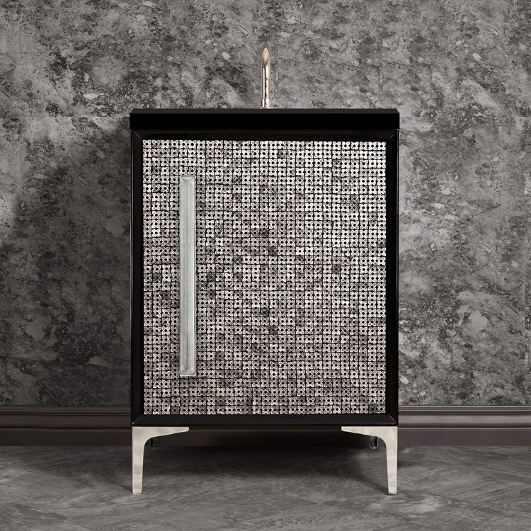 Linkasink VAN24B-017PN Mother Of Pearl With 18 Artisan Glass Prism Hardware 24 Wide Vanity, 24 X 22 X 33.5 (Without Vanity Top) - Parent