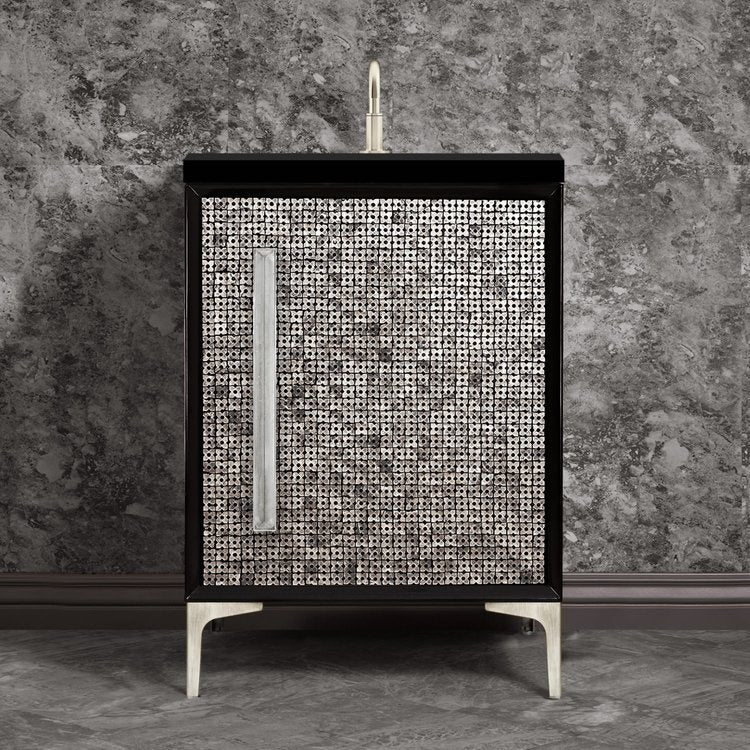 Linkasink VAN24B-017SN Mother Of Pearl With 18 Artisan Glass Prism Hardware 24 Wide Vanity, 24 X 22 X 33.5 (Without Vanity Top) - Parent