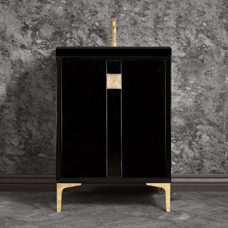 Linkasink VAN24B-019PB Tuxedo With 3 Artisan Glass Prism Hardware 24 Wide Vanity, 24 X 22 X 33.5 (Without Vanity Top) - Parent