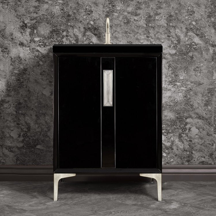 Linkasink VAN24B-020SN Tuxedo With 8 Artisan Glass Prism Hardware 24 Wide Vanity, 24 X 22 X 33.5 (Without Vanity Top) - Parent