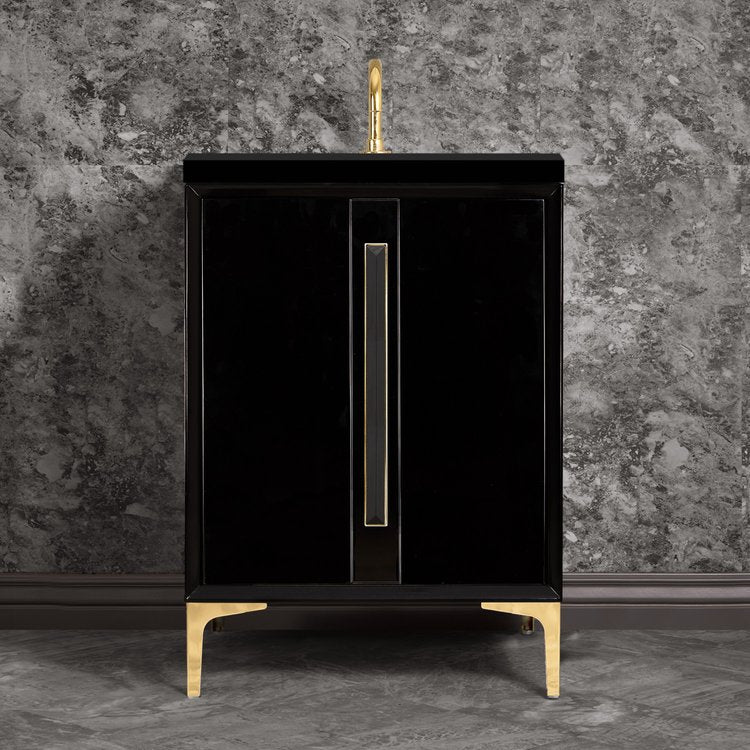 Linkasink VAN24B-021PB Tuxedo With 18 Artisan Glass Prism Hardware 24 Wide Vanity, 24 X 22 X 33.5 (Without Vanity Top) - Parent