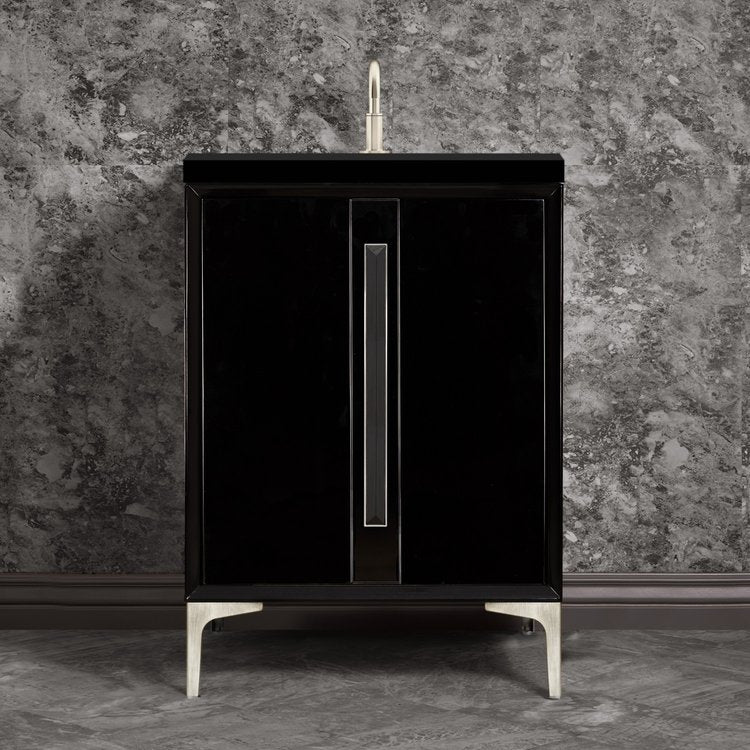 Linkasink VAN24B-021SN Tuxedo With 18 Artisan Glass Prism Hardware 24 Wide Vanity, 24 X 22 X 33.5 (Without Vanity Top) - Parent
