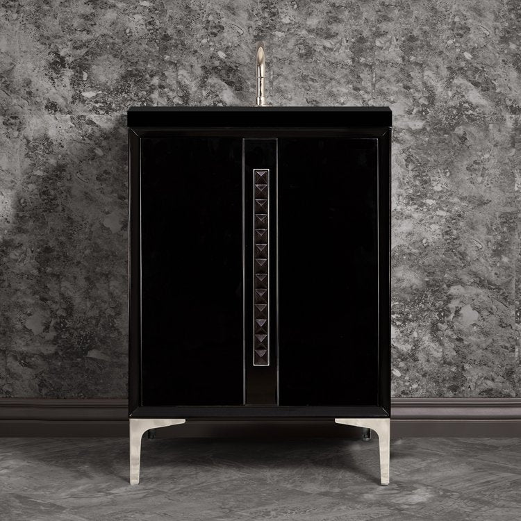 Linkasink VAN24B-022PN Tuxedo With 18 Artisan Glass Pyramid Hardware 24 Wide Vanity, 24 X 22 X 33.5 (Without Vanity Top) - Parent