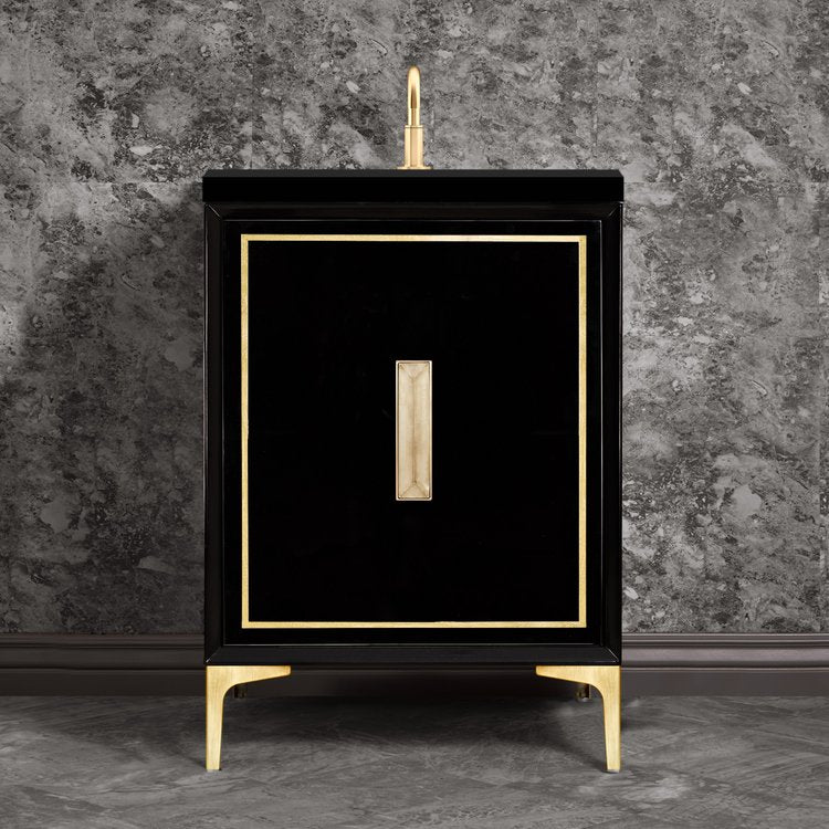 Linkasink VAN24B-024SB Linea With 8 Artisan Glass Prism Hardware 24 Wide Vanity, 24 X 22 X 33.5 (Without Vanity Top) - Parent