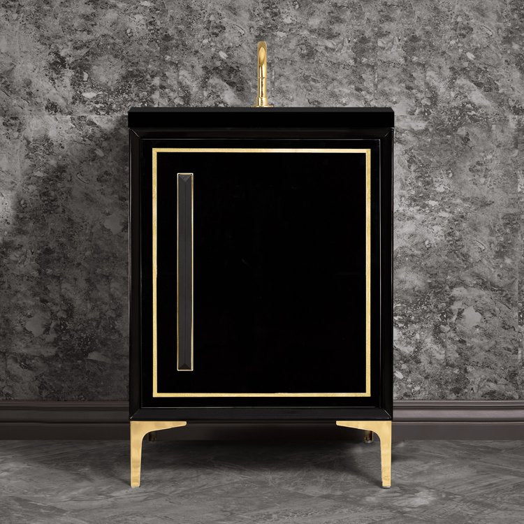 Linkasink VAN24B-025PB Linea With 18 Artisan Glass Prism Hardware 24 Wide Vanity, 24 X 22 X 33.5 (Without Vanity Top) - Parent