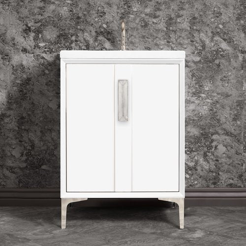 Linkasink VAN24W-020PN Tuxedo With 8 Artisan Glass Prism Hardware 24 Wide Vanity, 24 X 22 X 33.5 (Without Vanity Top) - Parent