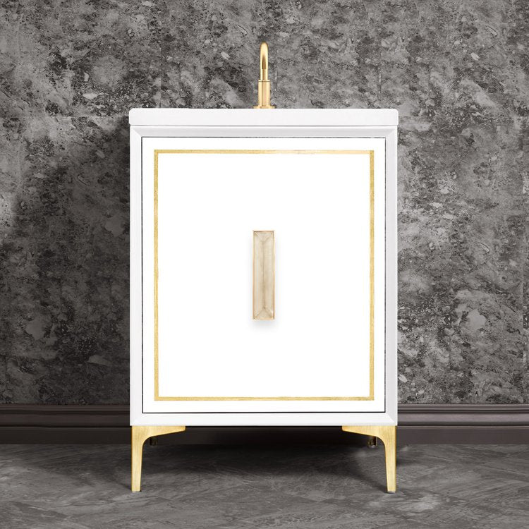 Linkasink VAN24W-024SB Linea With 8 Artisan Glass Prism Hardware 24 Wide Vanity, 24 X 22 X 33.5 (Without Vanity Top) - Parent