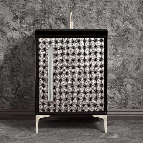 Linkasink VAN30B-017SN Mother Of Pearl With 18 Artisan Glass Prism Hardware 30 Wide Vanity, 30 X 22 X 33.5 (Without Vanity Top) - Parent
