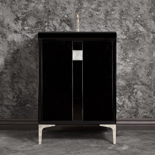 Linkasink VAN30B-019PN Tuxedo With 3 Artisan Glass Prism Hardware 30 Wide Vanity, 30 X 22 X 33.5 (Without Vanity Top) - Parent
