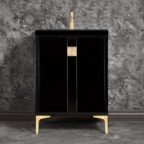 Linkasink VAN30B-019SB Tuxedo With 3 Artisan Glass Prism Hardware 30 Wide Vanity, 30 X 22 X 33.5 (Without Vanity Top) - Parent