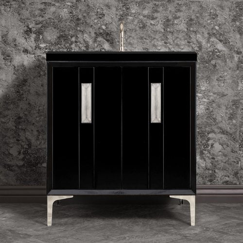 Linkasink VAN30B-020PN Tuxedo With 8 Artisan Glass Prism Hardware 30 Wide Vanity, 30 X 22 X 33.5 (Without Vanity Top) - Parent