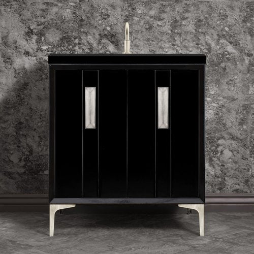 Linkasink VAN30B-020SN Tuxedo With 8 Artisan Glass Prism Hardware 30 Wide Vanity, 30 X 22 X 33.5 (Without Vanity Top) - Parent