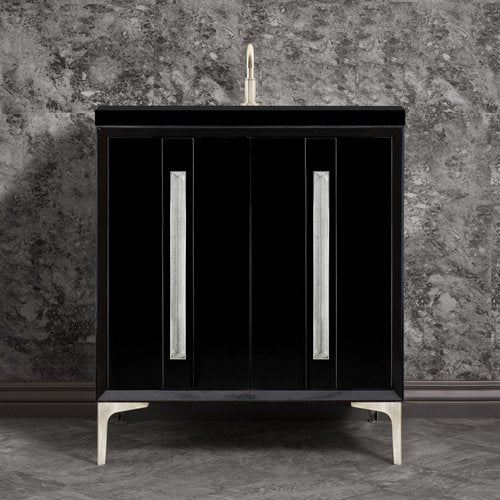 Linkasink VAN30B-021SN Tuxedo With 18 Artisan Glass Prism Hardware 30 Wide Vanity, 30 X 22 X 33.5 (Without Vanity Top) - Parent