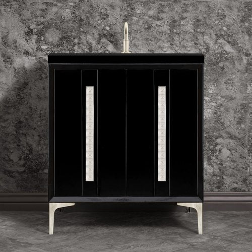 Linkasink VAN30B-022SN Tuxedo With 18 Artisan Glass Pyramid Hardware 30 Wide Vanity, 30 X 22 X 33.5 (Without Vanity Top) - Parent