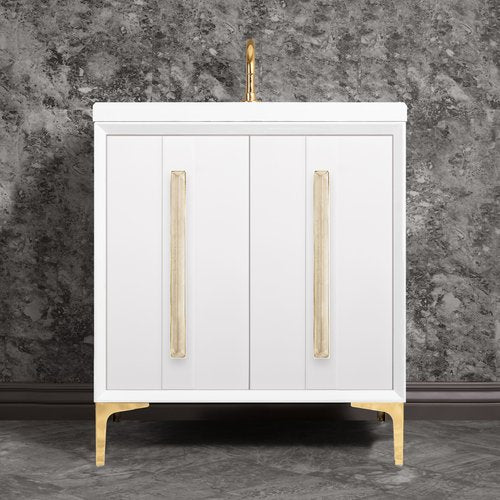 Linkasink VAN30W-021PB Tuxedo With 18 Artisan Glass Prism Hardware 30 Wide Vanity, 30 X 22 X 33.5 (Without Vanity Top) - Parent