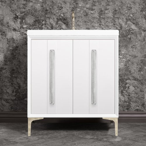 Linkasink VAN30W-021PN Tuxedo With 18 Artisan Glass Prism Hardware 30 Wide Vanity, 30 X 22 X 33.5 (Without Vanity Top) - Parent