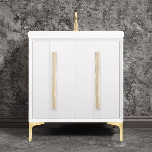 Linkasink VAN30W-021SB Tuxedo With 18 Artisan Glass Prism Hardware 30 Wide Vanity, 30 X 22 X 33.5 (Without Vanity Top) - Parent