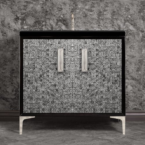 Linkasink VAN36B-016PN Mother Of Pearl With 8 Artisan Glass Prism Hardware 36 Wide Vanity, 36 X 22 X 33.5 (Without Vanity Top) - Parent