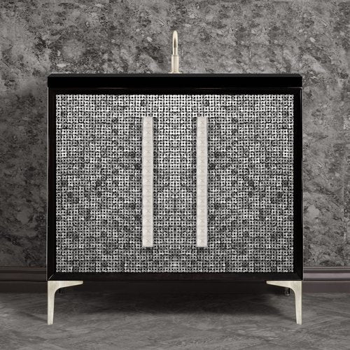 Linkasink VAN36B-018SN Mother Of Pearl With 18 Artisan Glass Pyramid Hardware 36 Wide Vanity, 36 X 22 X 33.5 (Without Vanity Top) - Parent