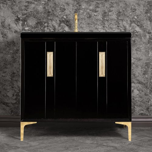 Linkasink VAN36B-020PB Tuxedo With 8 Artisan Glass Prism Hardware 36 Wide Vanity, 36 X 22 X 33.5 (Without Vanity Top) - Parent