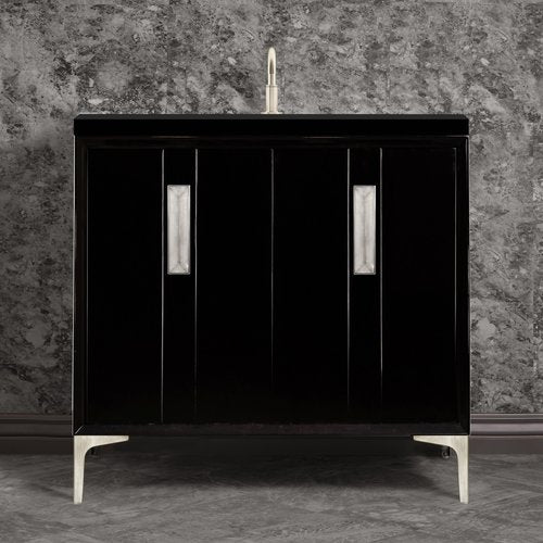 Linkasink VAN36B-020SN Tuxedo With 8 Artisan Glass Prism Hardware 36 Wide Vanity, 36 X 22 X 33.5 (Without Vanity Top) - Parent