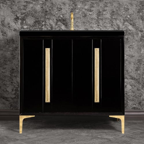 Linkasink VAN36B-021PB Tuxedo With 18 Artisan Glass Prism Hardware 36 Wide Vanity, 36 X 22 X 33.5 (Without Vanity Top) - Parent