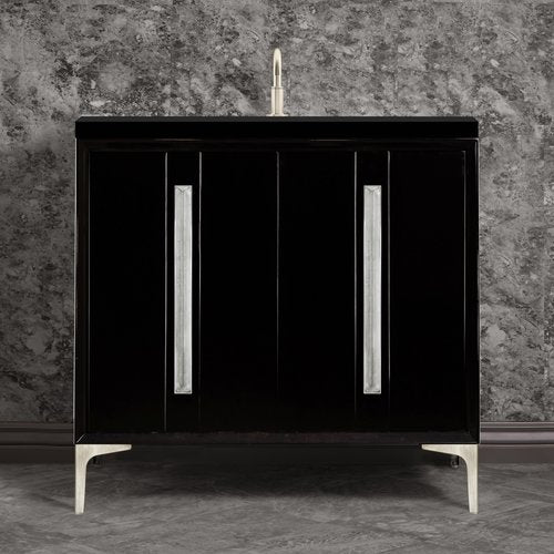 Linkasink VAN36B-021SN Tuxedo With 18 Artisan Glass Prism Hardware 36 Wide Vanity, 36 X 22 X 33.5 (Without Vanity Top) - Parent