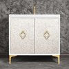 Linkasink VAN36W-004 Mother Of Pearl With Arabesque Pull 36 Wide Vanity, 36 X 22 X 33.5 (Without Vanity Top) - Parent