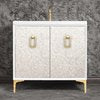 Linkasink VAN36W-005 Mother Of Pearl With Coach Pull 36 Wide Vanity, 36 X 22 X 33.5 (Without Vanity Top) - Parent
