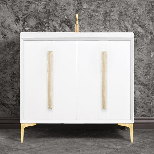 Linkasink VAN36W-021SB Tuxedo With 18 Artisan Glass Prism Hardware 36 Wide Vanity, 36 X 22 X 33.5 (Without Vanity Top) - Parent