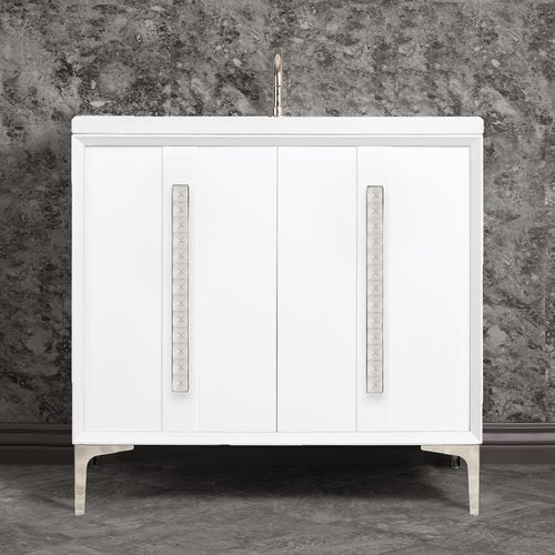 Linkasink VAN36W-022PN Tuxedo With 18 Artisan Glass Pyramid Hardware 36 Wide Vanity, 36 X 22 X 33.5 (Without Vanity Top) - Parent