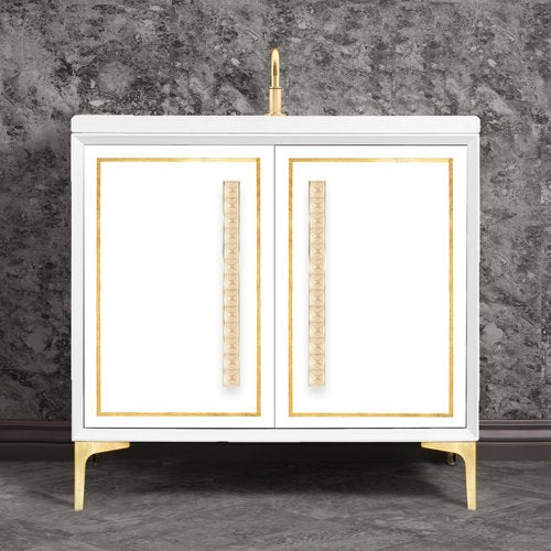 Linkasink VAN36W-026SB Linea With 18 Artisan Glass Pyramid Hardware 36 Wide Vanity, 36 X 22 X 33.5 (Without Vanity Top) - Parent