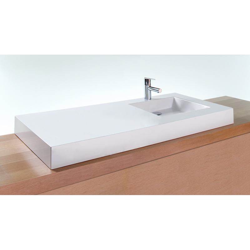 Wet Style VC48L-O-8-PC Lav - Cube - 48 X 22 X 4 - Left - Pc O/F - 3 Holes 8 C/C - Parent
