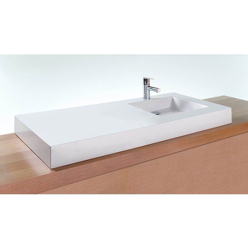 Wet Style VC48L-O-8-MB Lav - Cube - 48 X 22 X 4 - Left - Mb O/F - 3 Holes 8 C/C - Parent