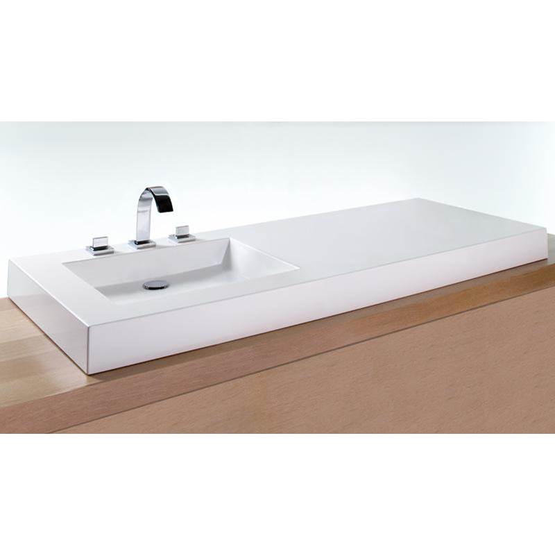 Wet Style VC60L-O-1-BN-MA Lav - Cube - 60 X 22 X 4 - Left - Bn O/F - 1 Hole - White Matte