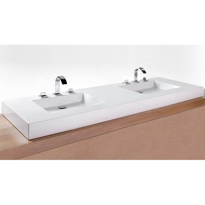 Wet Style VC72-O-SB-MA Lav - Cube - 72 X 22 X 4 - Sb O/F - White Matte