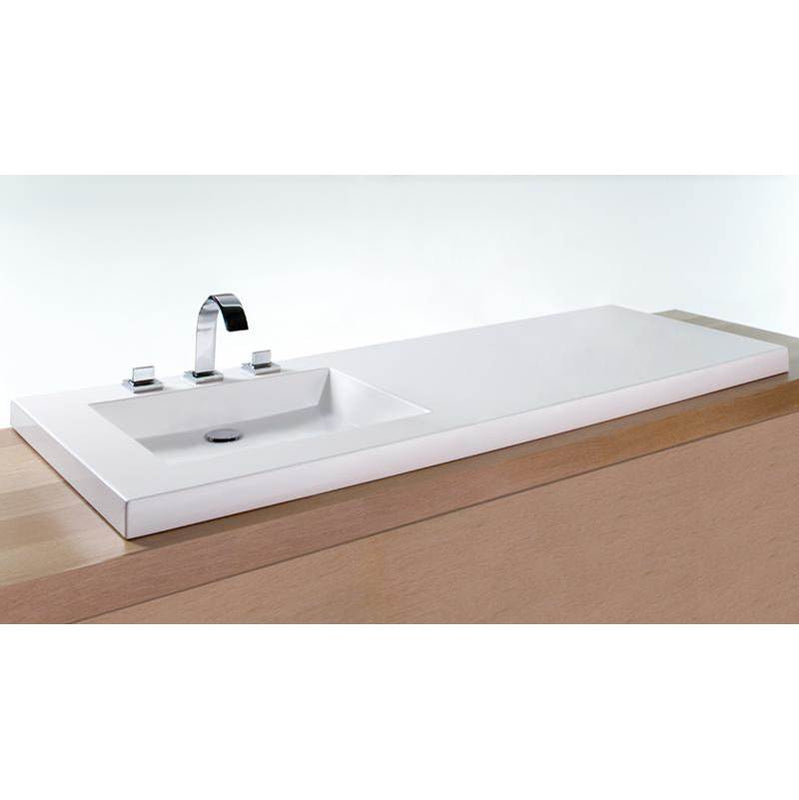 Wet Style VCS60R-O-1-PC-MA Lav - Cube - 60 X 22 X 2 - Right - Pc O/F - 1 Hole - White Matte