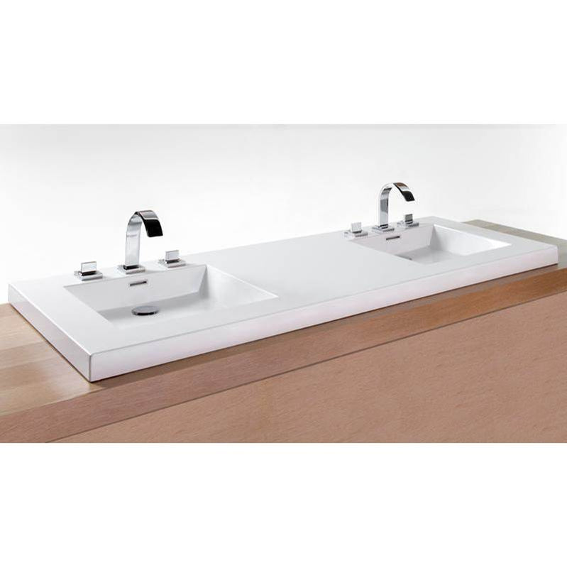 Wet Style VCS60-O-1-MB-MA Lav - Cube - 60 X 22 X 2 - Mb O/F - 1 Hole Per Drain - White Matte