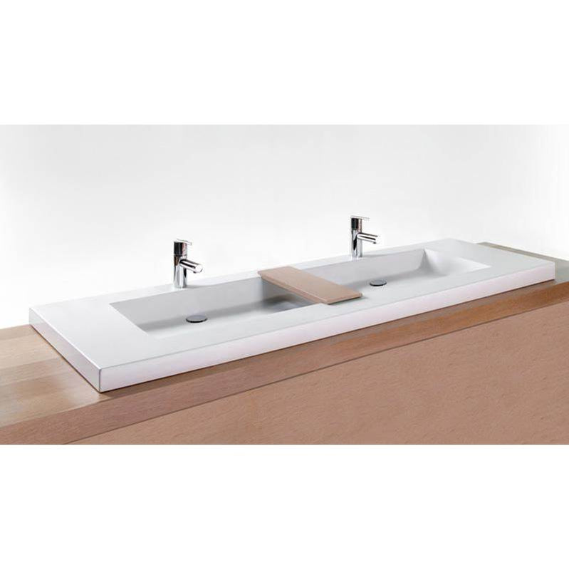 Wet Style VCS72T-8-MA Lav - Cube - 72 X 22 X 2 - Trough - 3 Holes 8 C/C Per Drain - White Matte