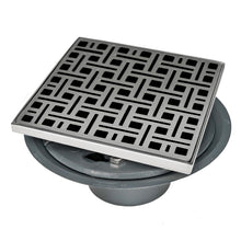 Load image into Gallery viewer, Infinity Drain VD 5-2P 5” x 5” VD 5 - Strainer - Weave Pattern &amp; 2&quot; Throat w/PVC Drain Body 2” Outlet