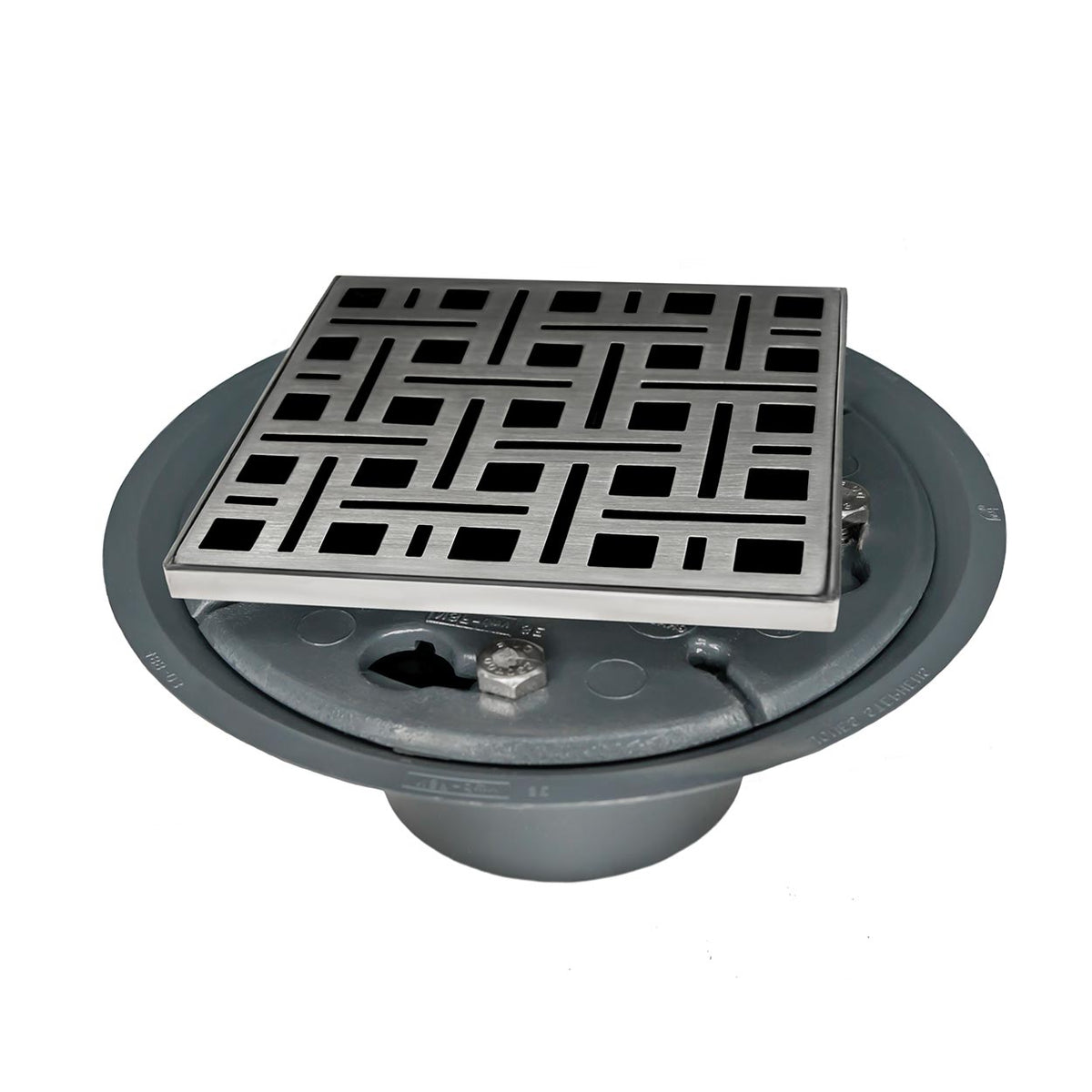Infinity Drain VDB 4-P 4? x 4? VD 4 - Strainer - Lines Pattern & 2" Throat w/PVC Bonded Flange 2?, 3?, & 4? Outlet - Parent