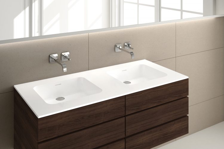 Wet Style VDCOXS48C-8 Lav - Deco - 48 X 22 X 7/16 - 3 Holes 8 C/C Per Drain - 1 Center Basin - Parent