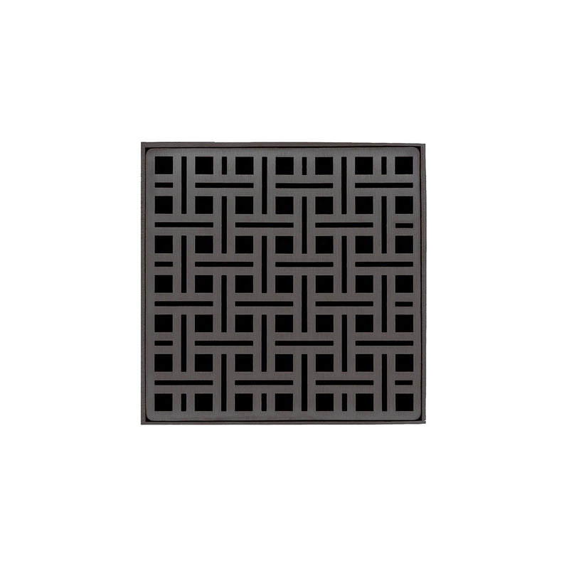 Infinity Drain VD 5-2I 5” x 5” VD 5 - Strainer - Weave Pattern & 2" Throat w/Cast Iron Drain Body 2” Outlet
