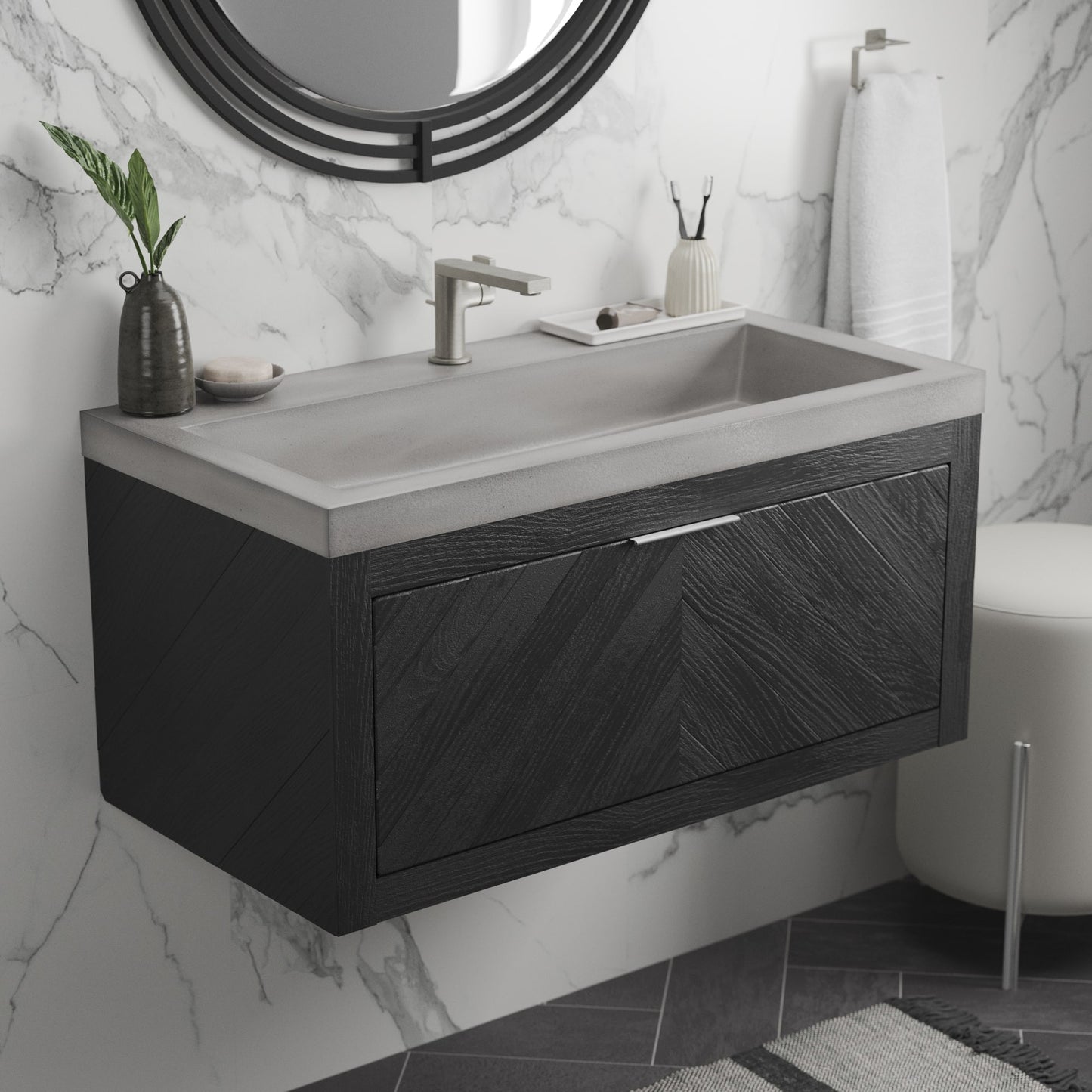 Native Trails VNW208 Vintner'S Floating Vanity With Drawer Base In Noir